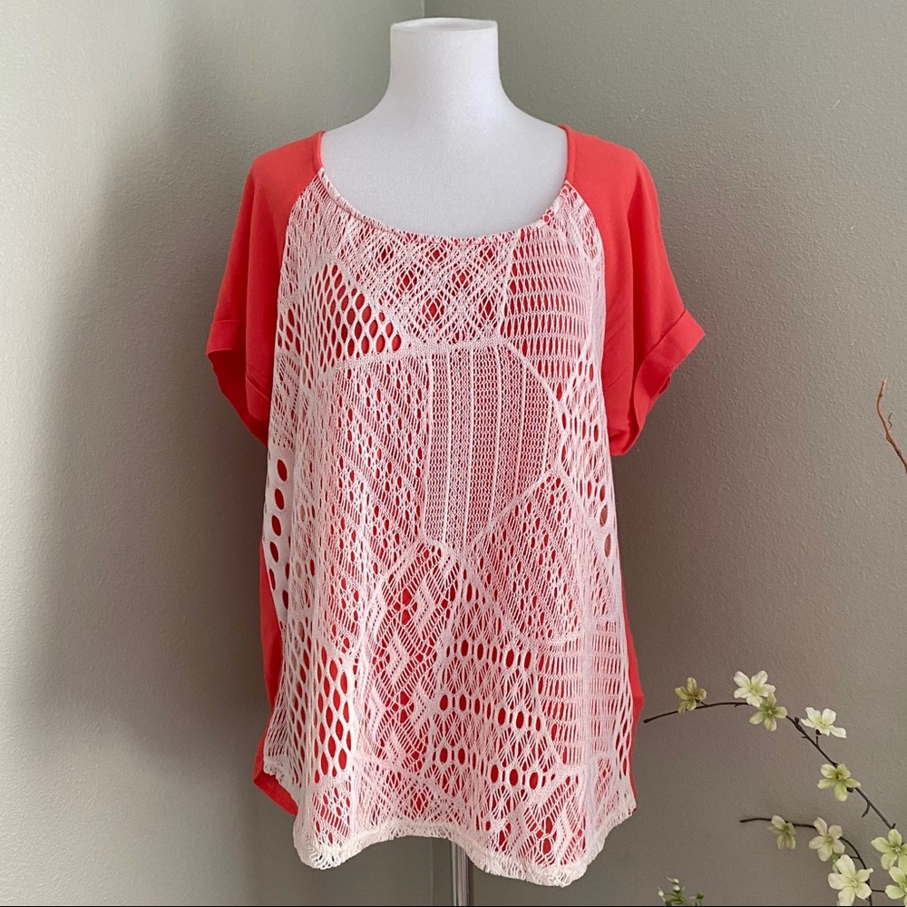 Ella Moss Crochet Front Blouse